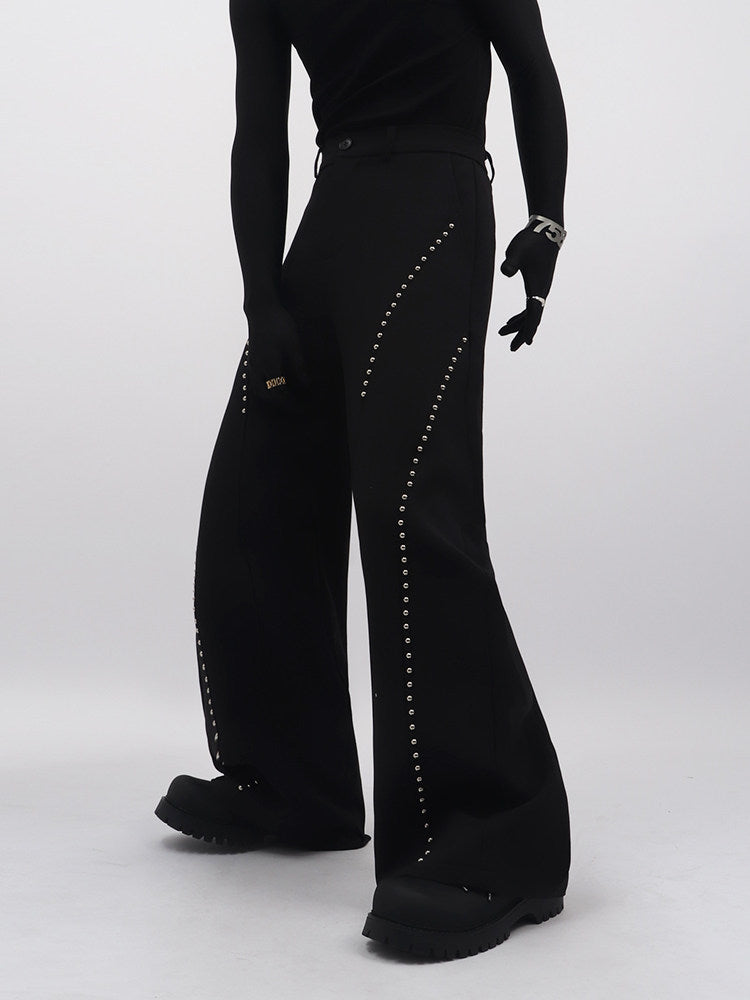 Studs Line Wide Leg Pants WN23712