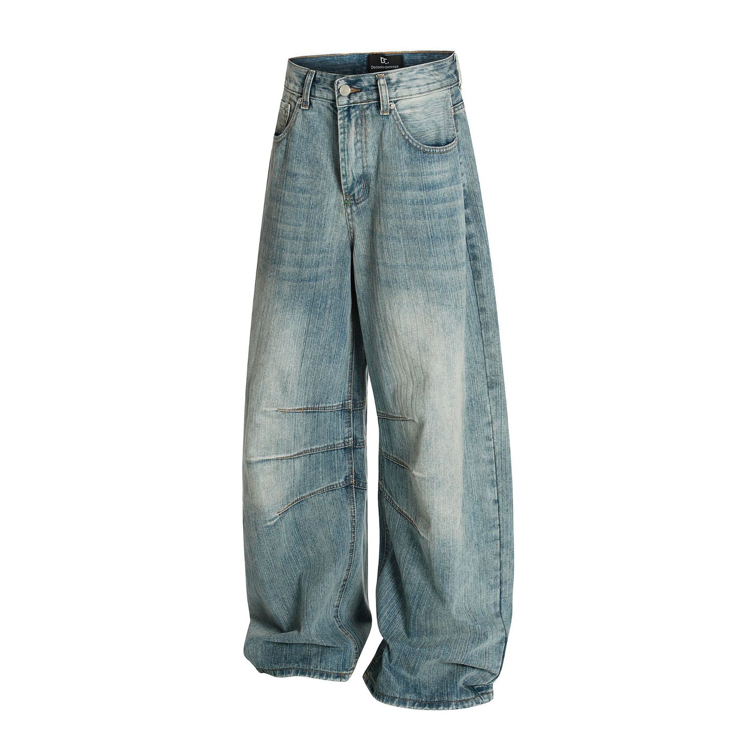 Washed Whisker Wide Leg Denim Jeans WN26037