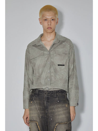 Swamp Green Textured Long Sleeve Shirt WN19046