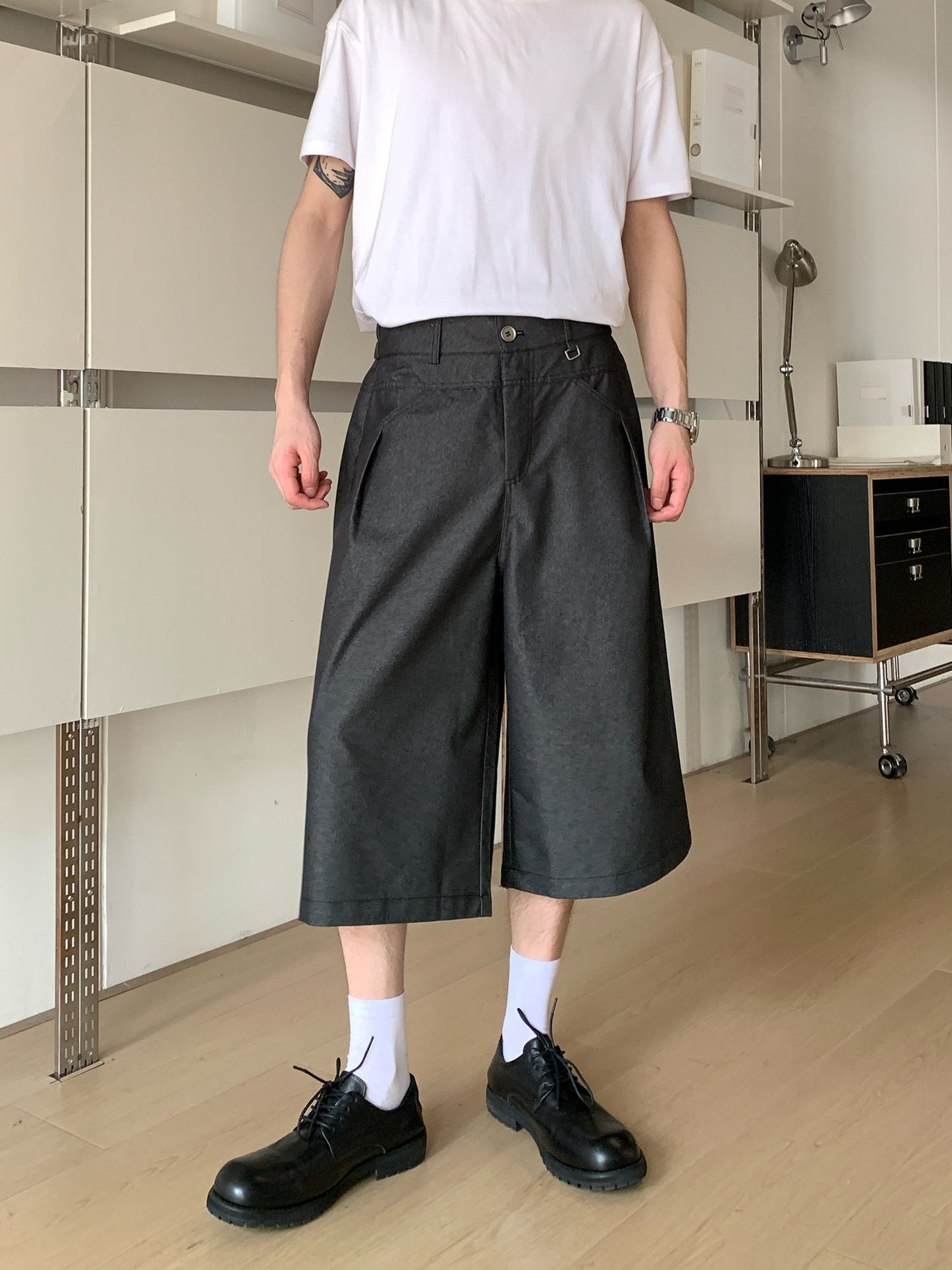 Buckle Wide Cropped Pants WN24998