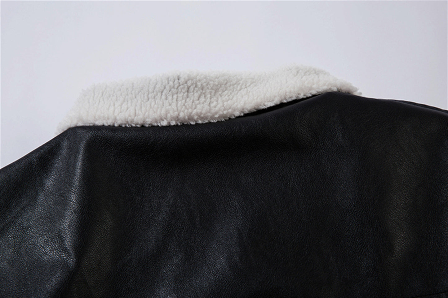 Fleece Lining PU Leather Jacket WN11487