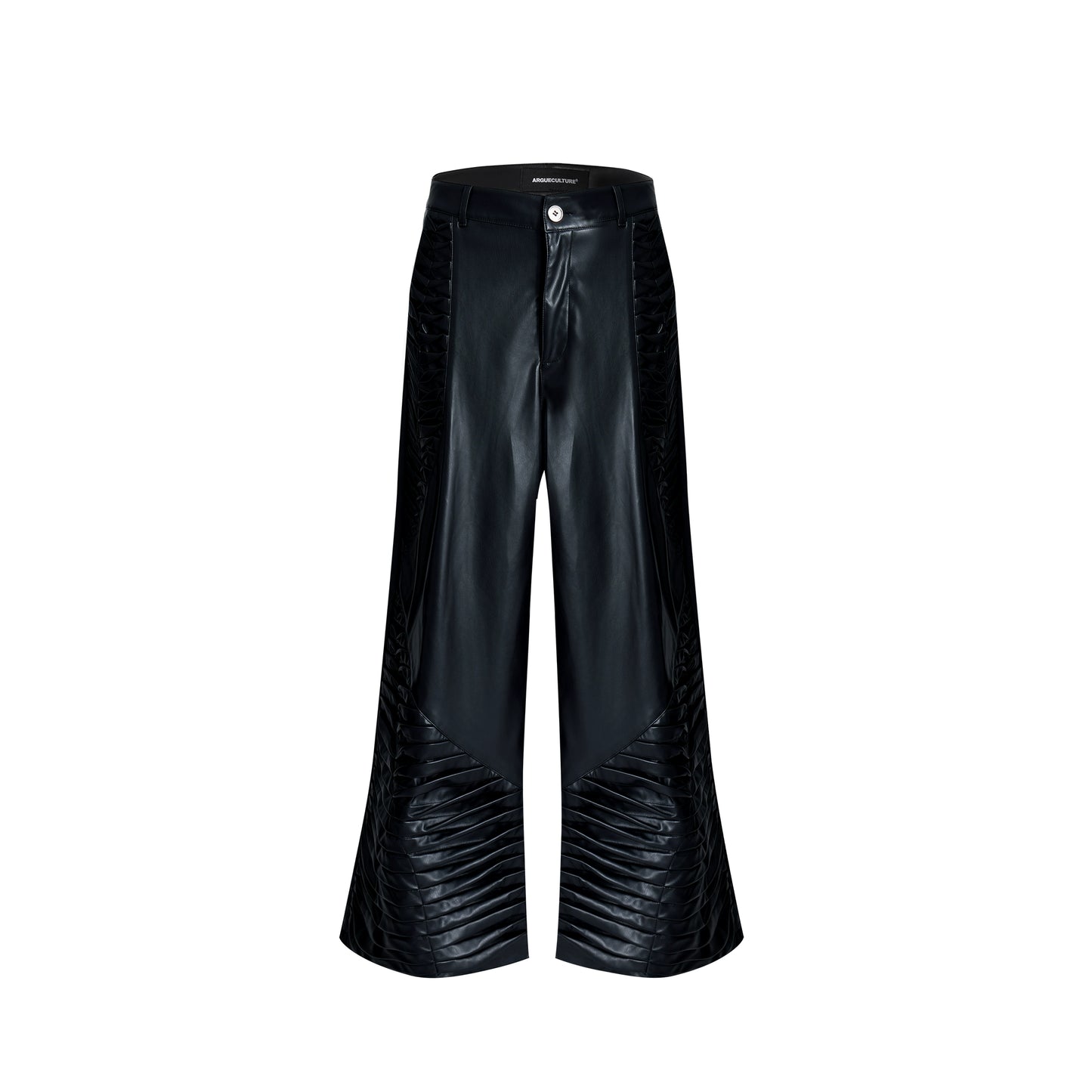 Side Embossed PU Leather Wide-Leg Pants WN10546