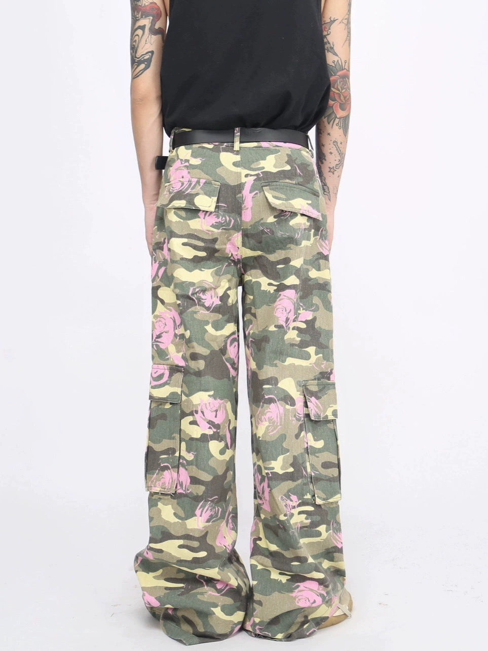 Camouflage Pink Rose Cargo Pants WN8363