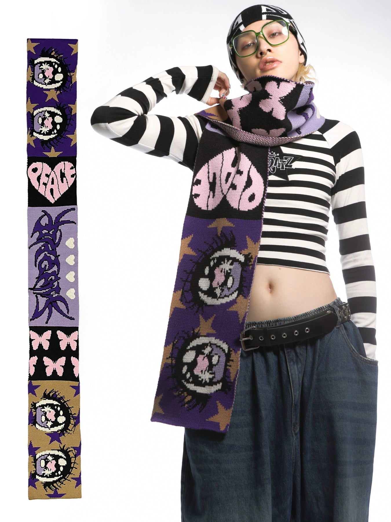 Illustration Design Knit Scarf & Knit Hat WN22245