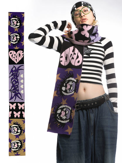 Illustration Design Knit Scarf & Knit Hat WN22245