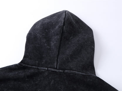 Washed Letter Print Oversize Hoodie WN11533