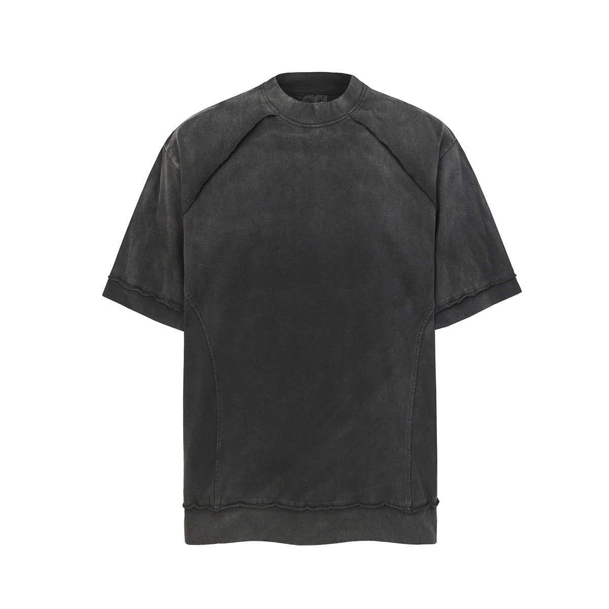 Washed Damage Raw Edge Short Sleeve T-Shirt WN23056