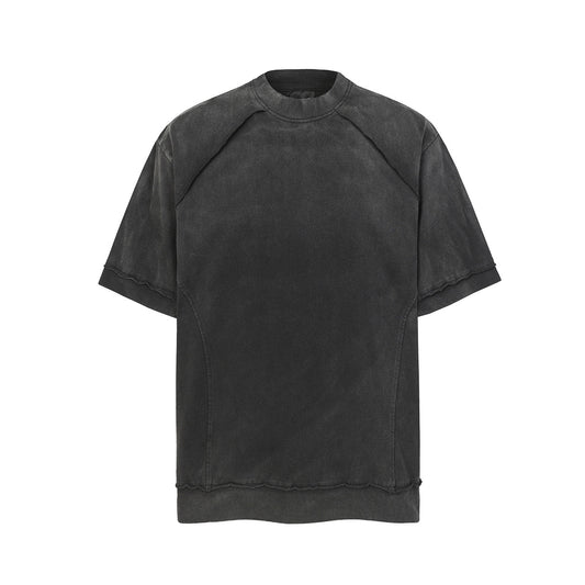 Washed Damage Raw Edge Short Sleeve T-Shirt WN23056