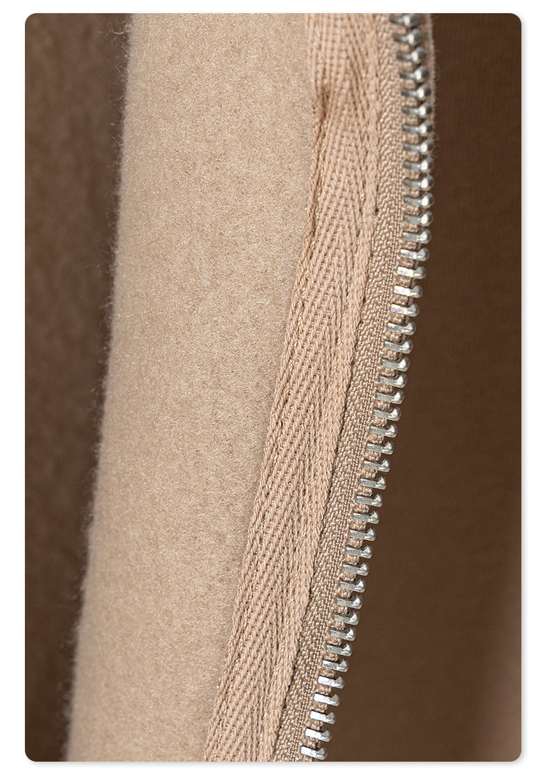 Fleece Lining Oversize Washed Zipper Hoodie WN9943