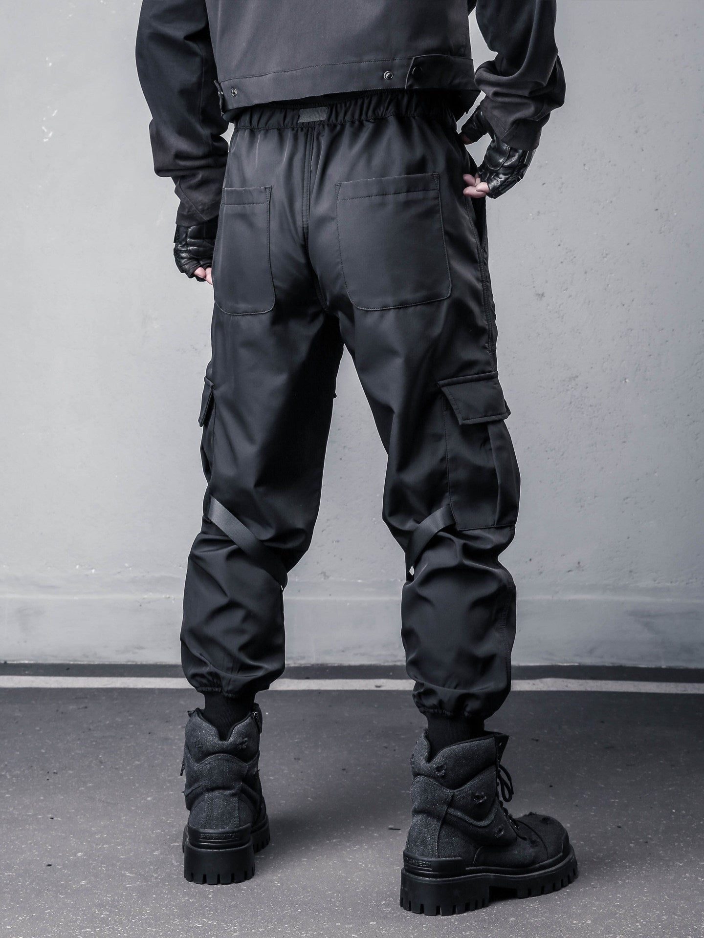 Tactical Ribbon Strap Cuffed Cargo Pants WN22568