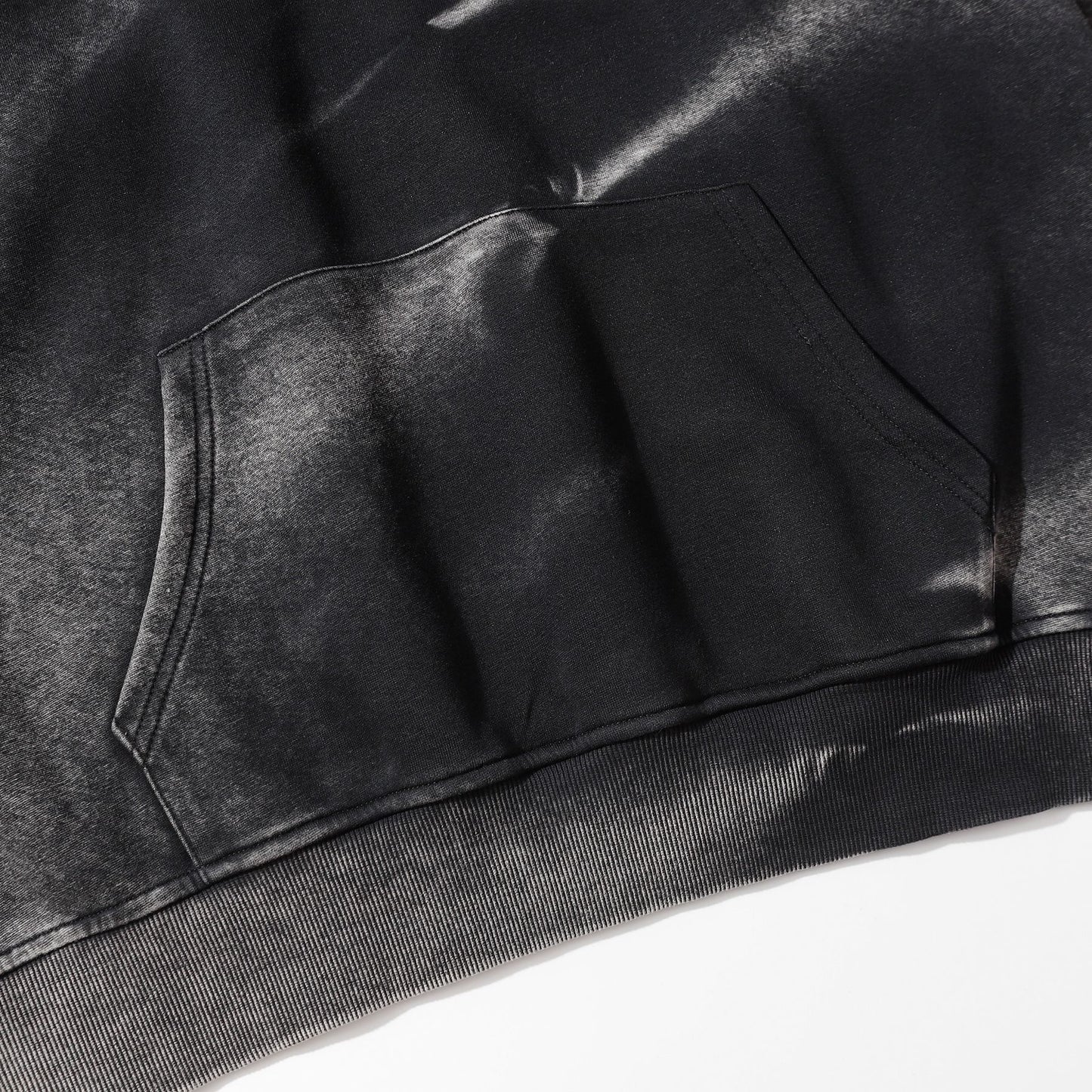 Washed Tie-Dye Patchwork Pullover Hoodie WN16182