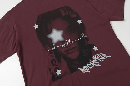 Oversize Portrait Print Short Sleeve T-Shirt WN25380