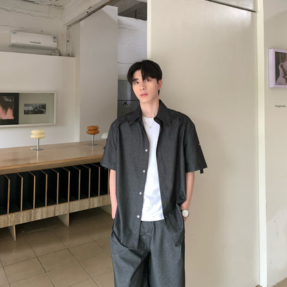 Plain Short Sleeve Shirt & Half Pants Setup WN24968