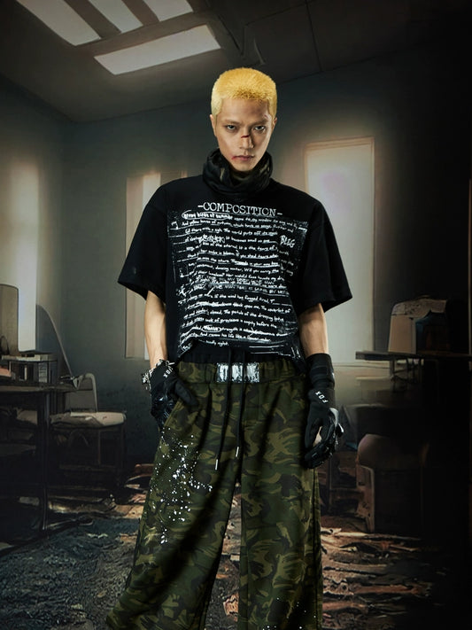 Letter Print Design Oversize Short Sleeve T-Shirt WN18496