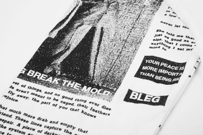 Newspaper Collage Graphic Long Sleeve T-Shirt WN28055