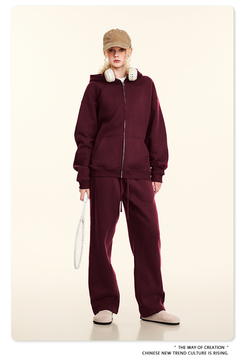 Fleece Lining Oversize Washed Zipper Hoodie WN9943