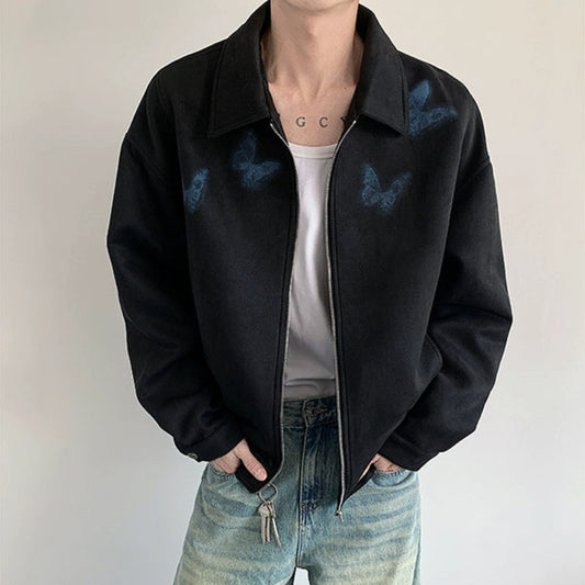 Butterfly Print Desig Zipper Jacket WN19276