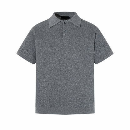 Melange Knit Polo Short Sleeve Shirt WN24488