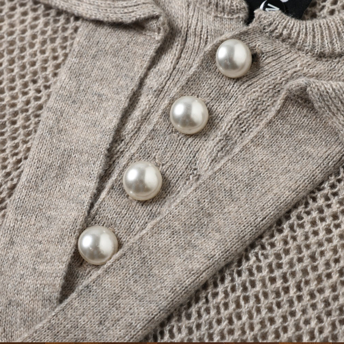 Openwork Short Sleeve Knit Polo Shirt WN25815