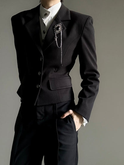 Waist-Shaping Corduroy Tailored Jacket WN23122