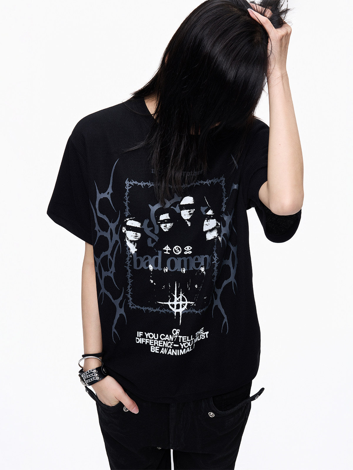 Portrait Print Oversize Short Sleeve T-Shirt WN27358