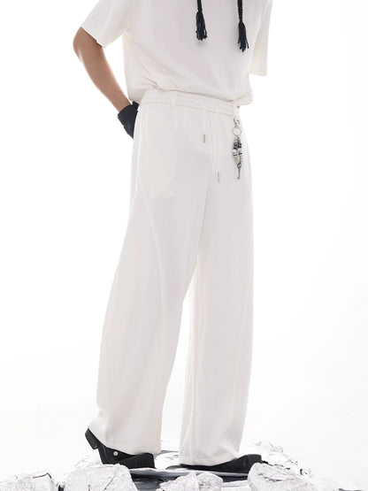 Pendant Decor Scuba Wide Leg Sweatpants WN18624