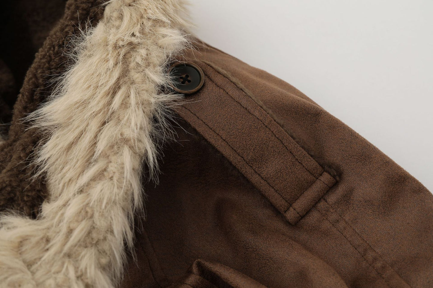 Suede Fleece Lining Furry Jacket WN10993