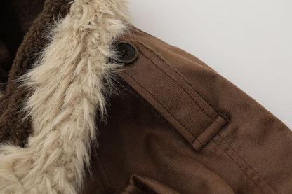 Suede Fleece Lining Furry Jacket WN10993