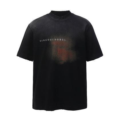 Gradient Fade Letter Print Short Sleeve T-Shirt WN26808