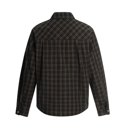 Plaid Letter Print Long Sleeve Shirt WN25410