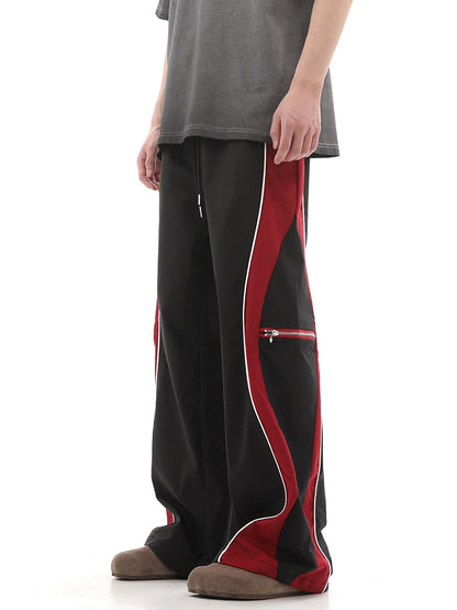 Color-Block Wide-Leg Sporty Pants WN10317