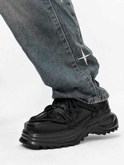Panel Design Chunky Sole Sneakers WN24566