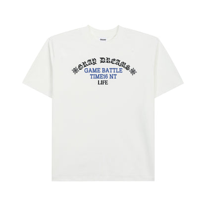 Gothic Letter Print Short Sleeve T-Shirt WN25962