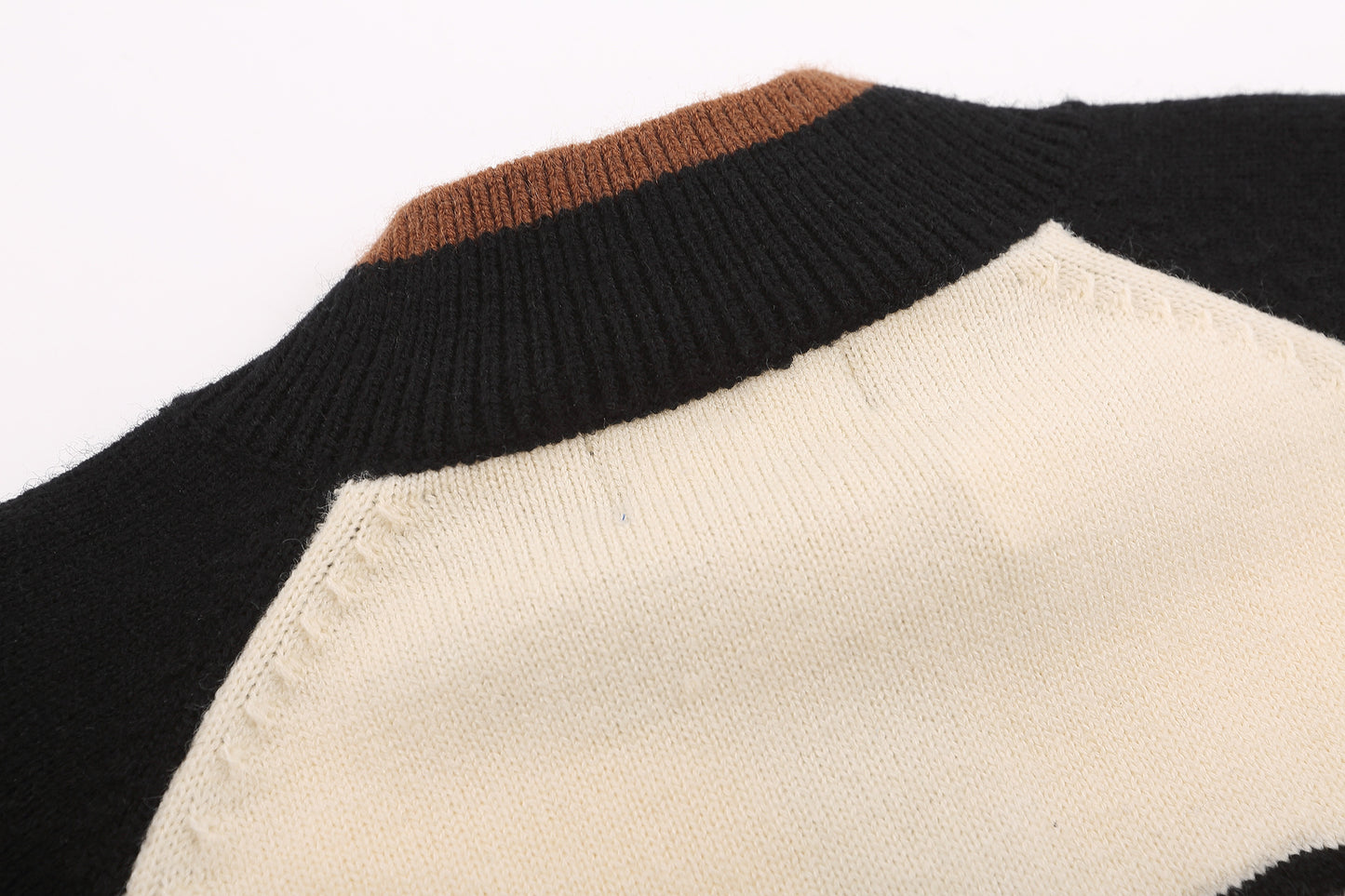 Colorblock Raglan Zipper Knit Cardigan WN11225