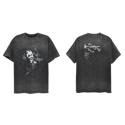 Digital Print Washed Short Sleeve T-Shirt WN20850