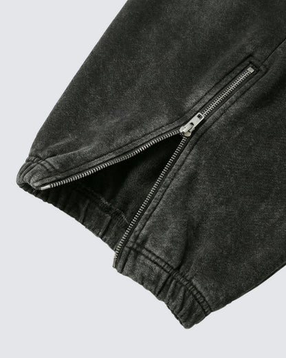 Washed Cargo Pocket Wide Leg Denim Jeans WN28019