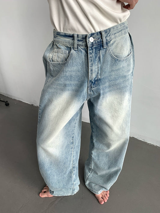 Washed Wide-Leg Denim Jeans WN9700