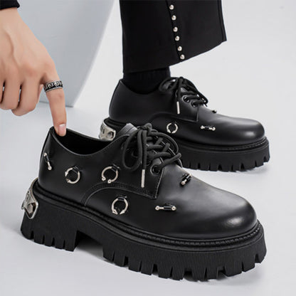 Metal Ring Detail Platform Lace-Up Shoes WN23349