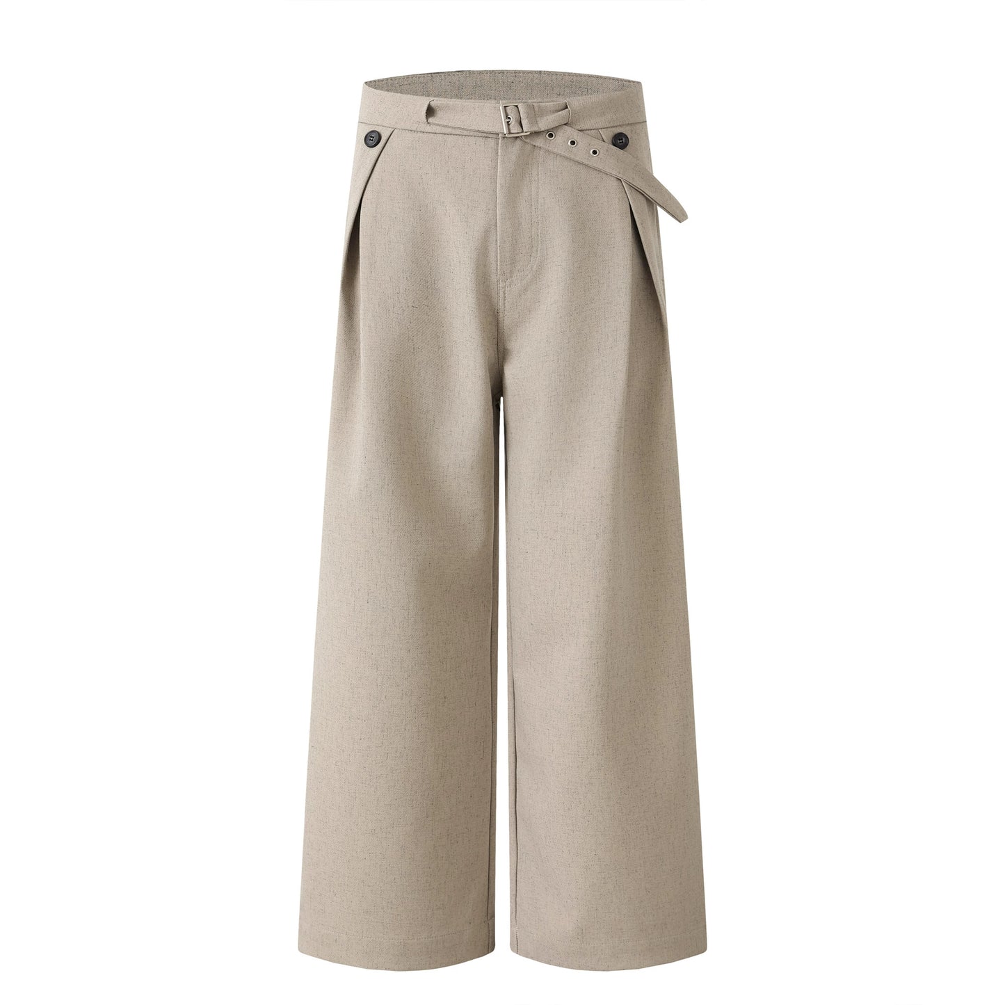 Pleats Linen Wide Leg Trousers WN21438