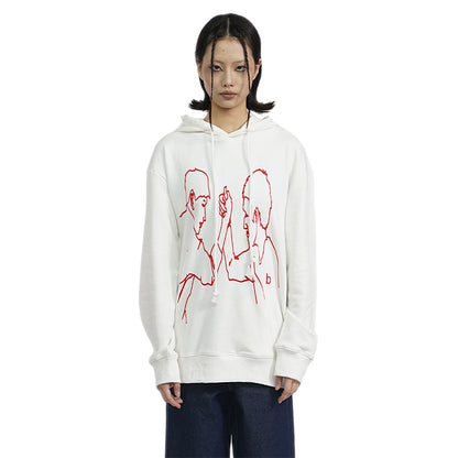 Illustration Print Hoodie WN18892
