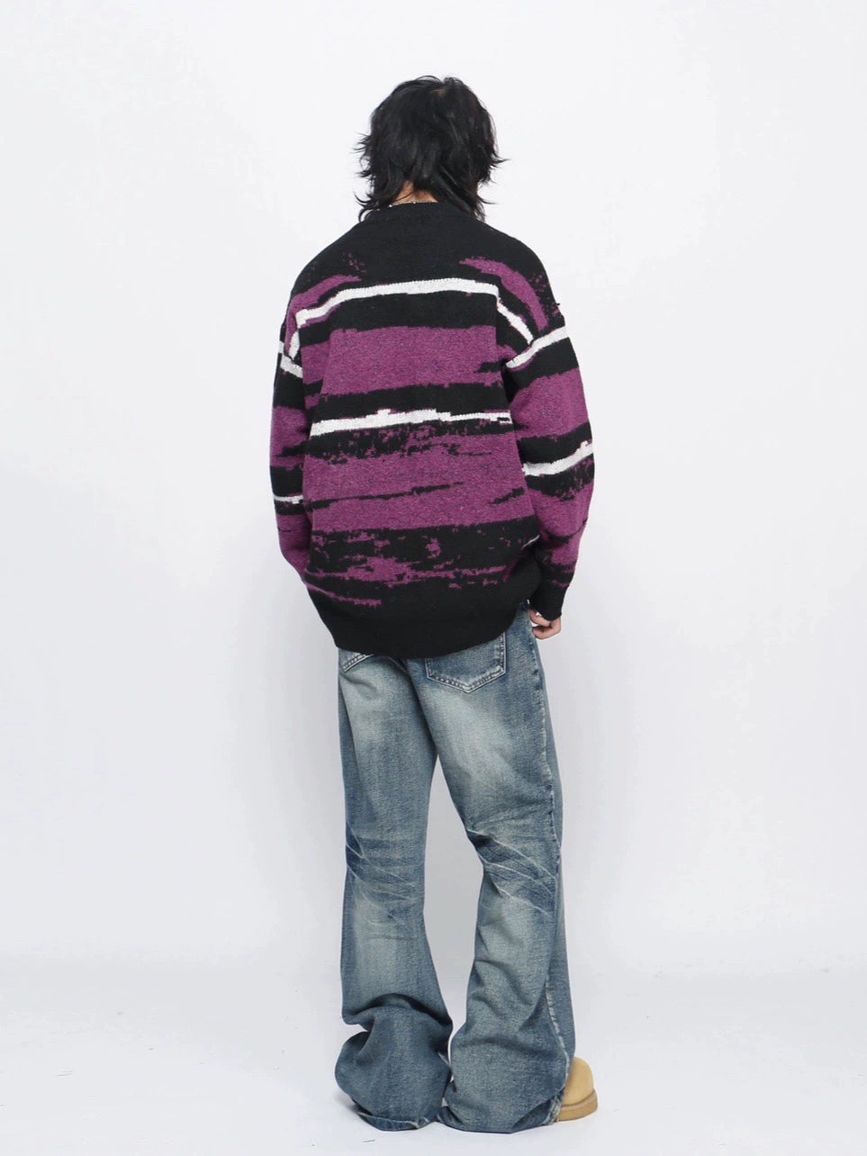 Colorblock Stripe Knit Sweater WN10927