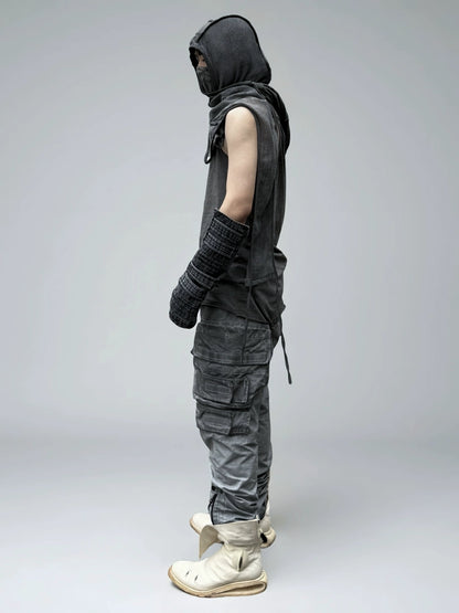 Washed Deconstructed Design Cargo Pants WN21985