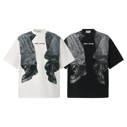 Pants Print Oversize Short Sleeve T-Shirt WN25823