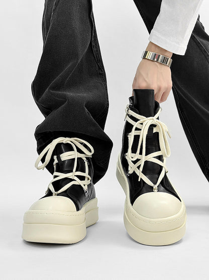Rope Lace High-Top Chunky Sole Boots WN24564