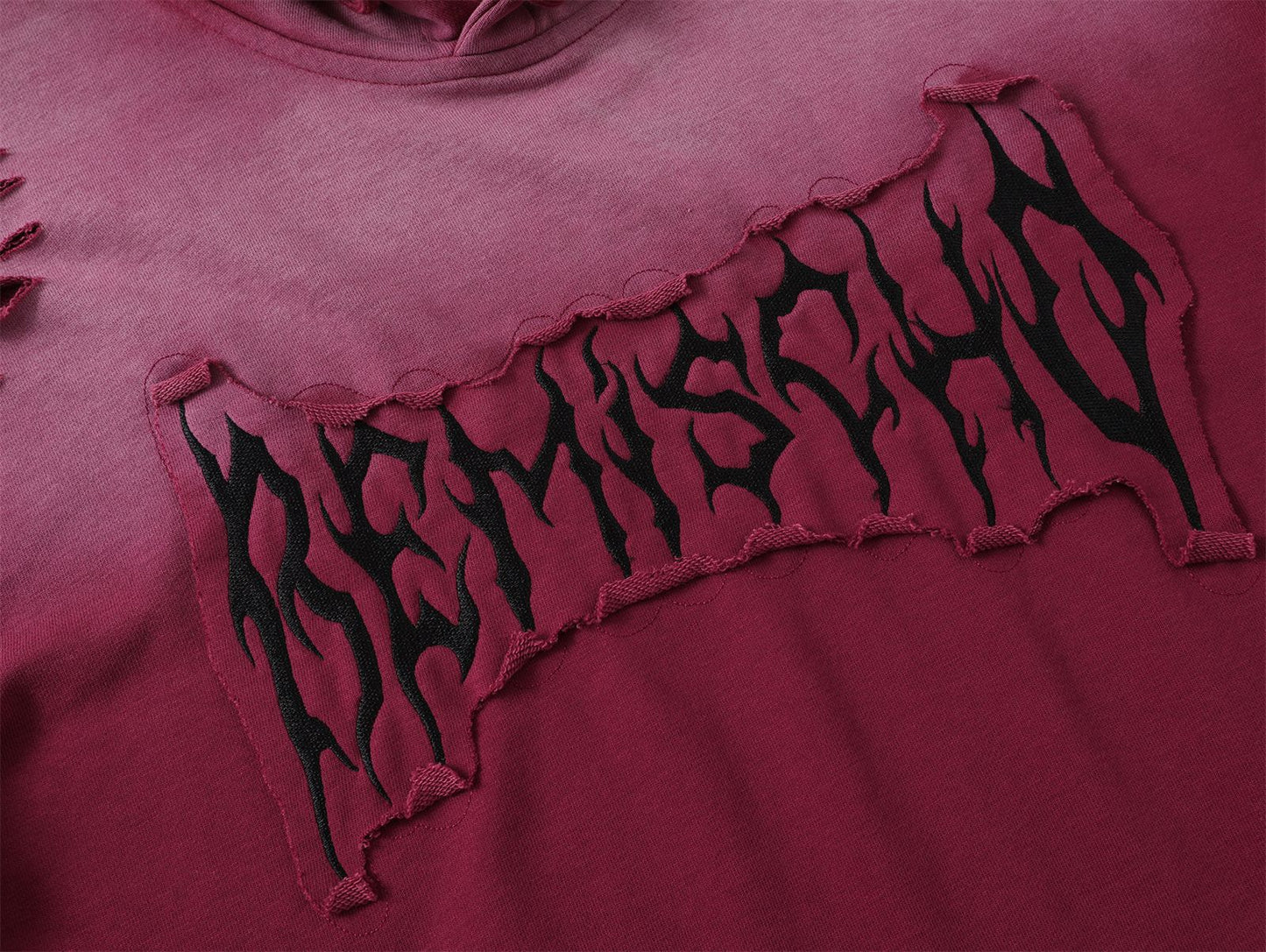 Washed Patchwork Oversize Hoodie WN11535