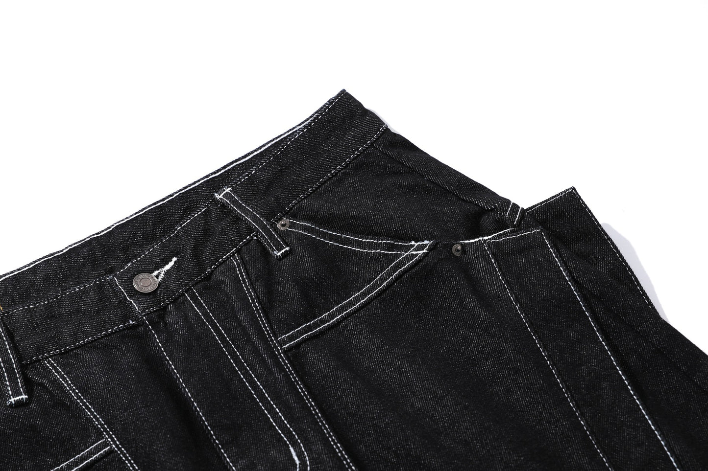 Raw Denim Deconstruction Wide Leg Half Pants WN26099