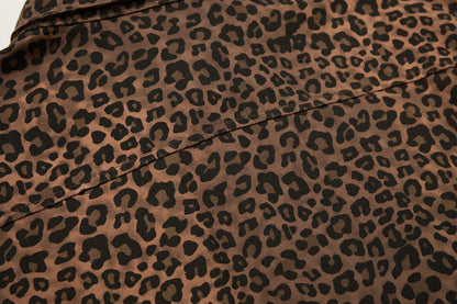 Leopard Heart Patch Short Sleeve Shirt WN25556