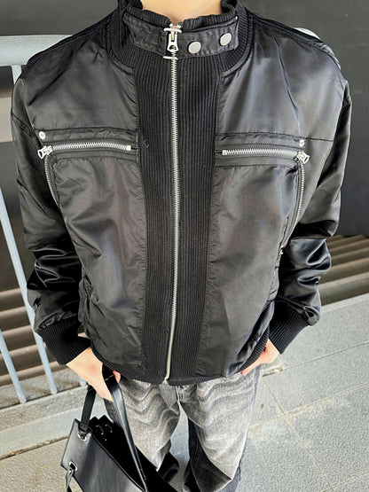 Stand Neck Lightweight Oversize Short Jacket WN27954