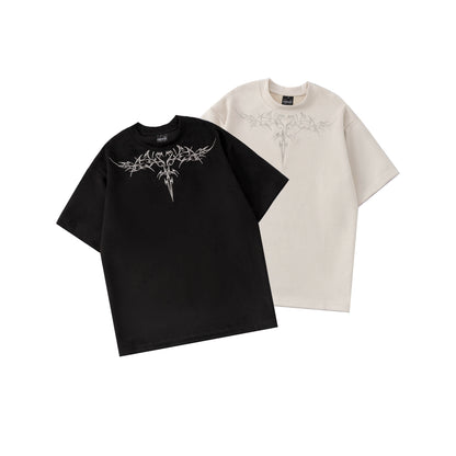 Wing Embroidery Suede Short Sleeve T-Shirt WN16189