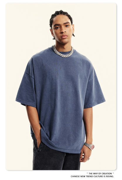 Washed Oversize Short-sleeve T-shirt WN6454